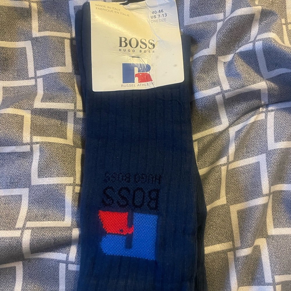 Boss Athletic Socks in Blue and Red
